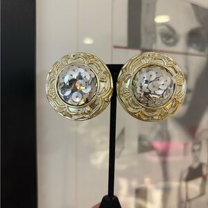 Vintage 1990s Gold and Silver clip-on earrings